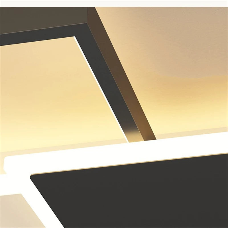 plafonnier à cadre carré moderne avec lumières led - vue 5 sur 12