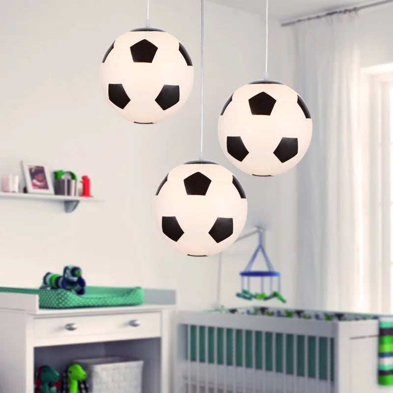 té enfants suspension lumières pour chambre enfants Football basket-ball lampes suspendues chambre luminaire moderne mignon décoration - vue 4 sur 4