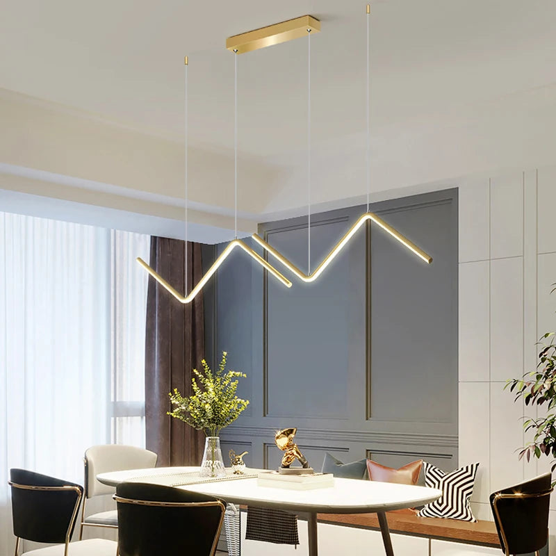 lustre moderne à led style nordique pour intérieur design - vue 3 sur 8