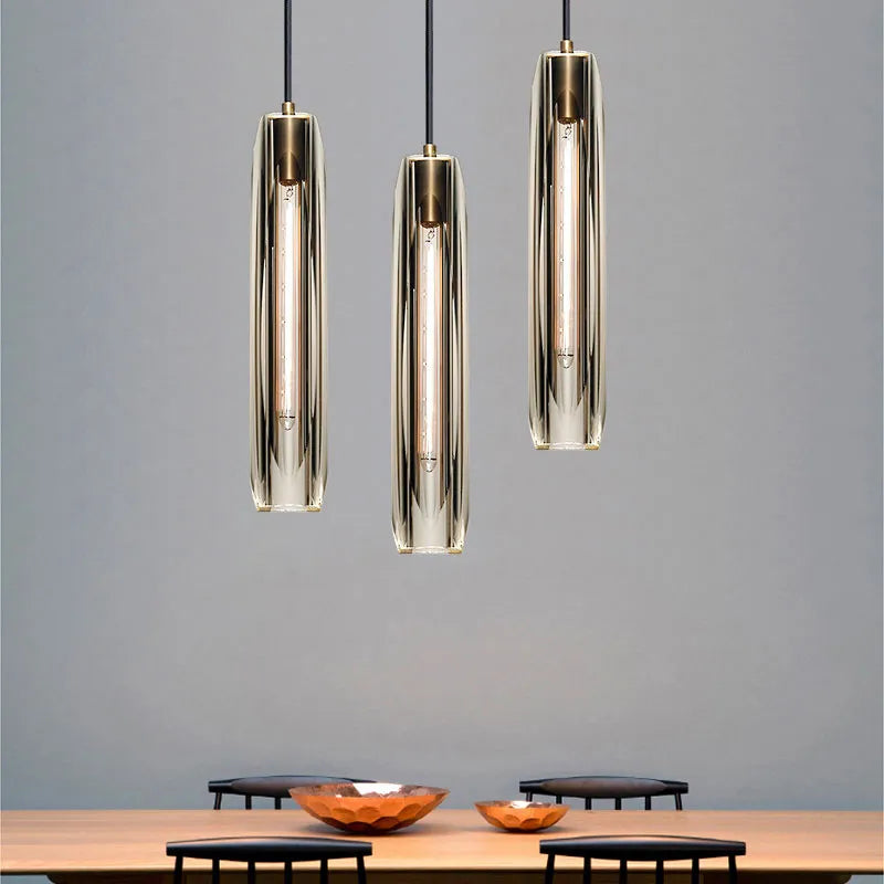 Suspension en cristal de luxe postmoderne entièrement en cuivre - vue 5 sur 6