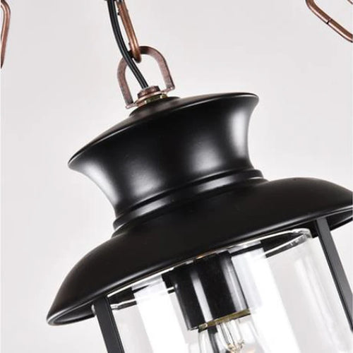 lustre rétro en bois pour ambiance campagne et nostalgique - vue 4 sur 7