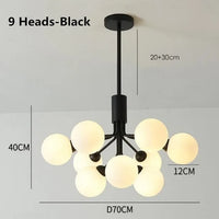 lustre apiales nordic led luxe boule de verre design moderne