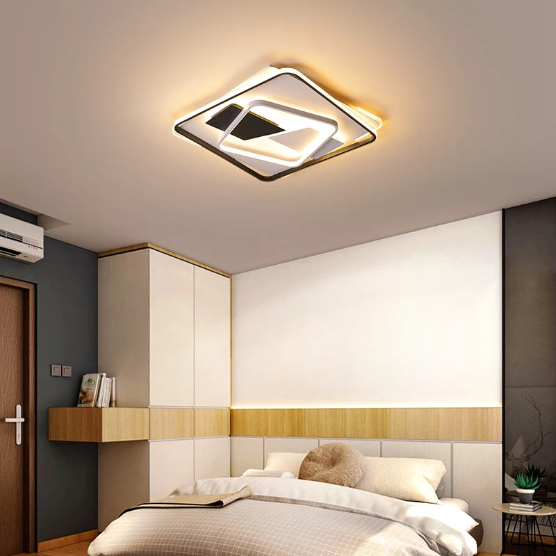 plafonnier led art déco géométrique luxe pour éclairage intérieur - vue 3 sur 11