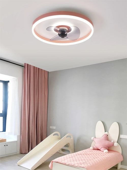 plafonnier moderne avec ventilateur et leds 3 couleurs - vue 4 sur 18