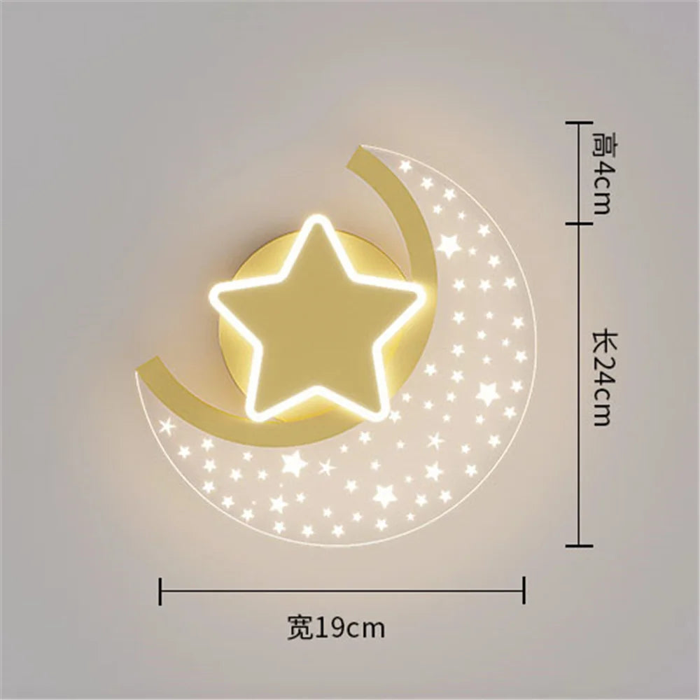 applique murale led étoile et lune pour décoration intérieure - vue 8 sur 8