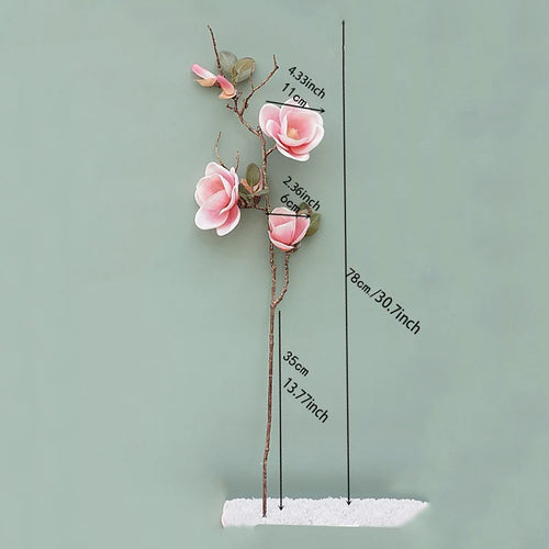 fleur artificielle de magnolia en soie pour décoration élégante - vue 4 sur 7