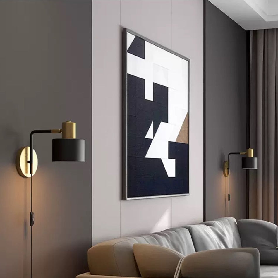 Applique murale LED noir et laiton doré Aveiro - vue 4 sur 7