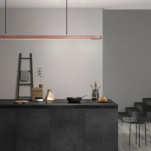 suspension en bois avec lumière led pour table à manger - vue 6 sur 10