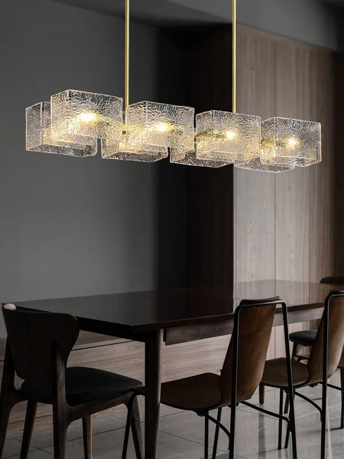 lustre moderne ondulation d'eau zhongdao luxe artistique verre - vue 4 sur 9