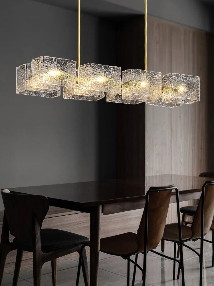 lustre moderne ondulation d'eau zhongdao luxe artistique verre - vue 3 sur 9