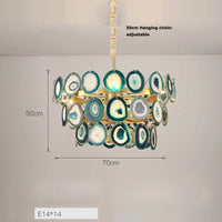 lustre design moderne en agate colorée pour intérieur