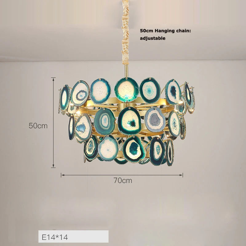 lustre design moderne en agate colorée pour intérieur - vue 15 sur 15