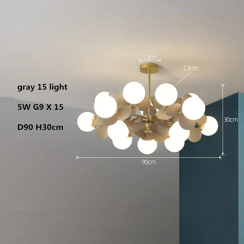 lustre led globe en verre acrylique coloré pour enfants - vue 22 sur 24