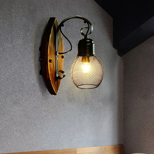 applique murale en bois massif style rétro pour décoration intérieure - vue 2 sur 7