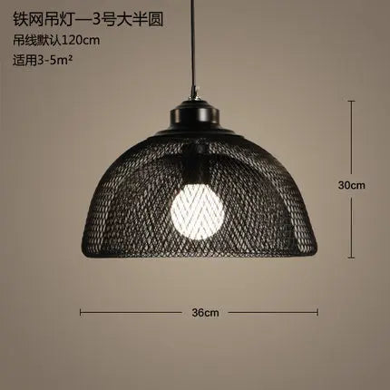 lustre cage à oiseaux style loft rétro en fer créatif minimaliste - vue 10 sur 18