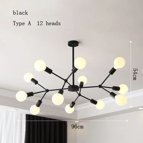 lustre moderne à plusieurs têtes pour intérieur créatif - vue 11 sur 27