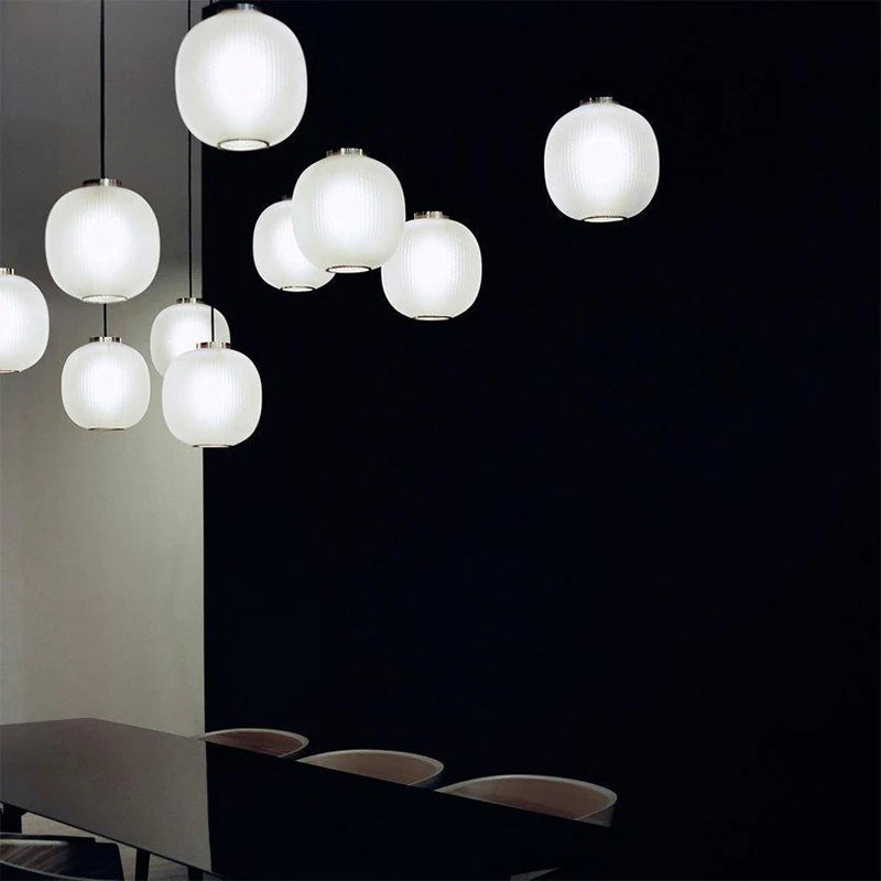 suspension rétro en verre fumé éclairage design industriel intérieur - vue 5 sur 8