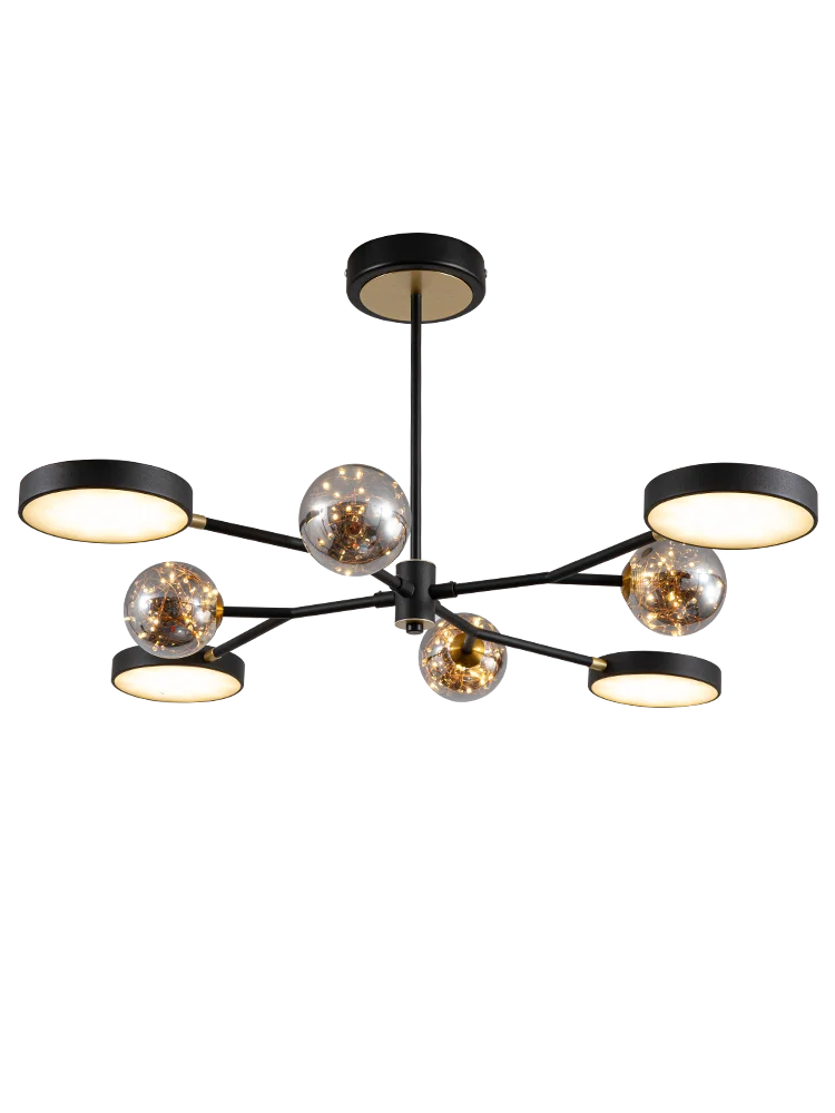 lustre style nordique en verre led pour décoration intérieure - vue 6 sur 8