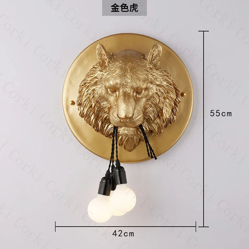 applique murale nordique en résine motif tigre design italien lumineux - vue 10 sur 10