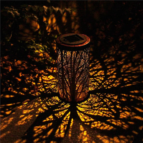 lanterne solaire rétro en fer pour jardin extérieur