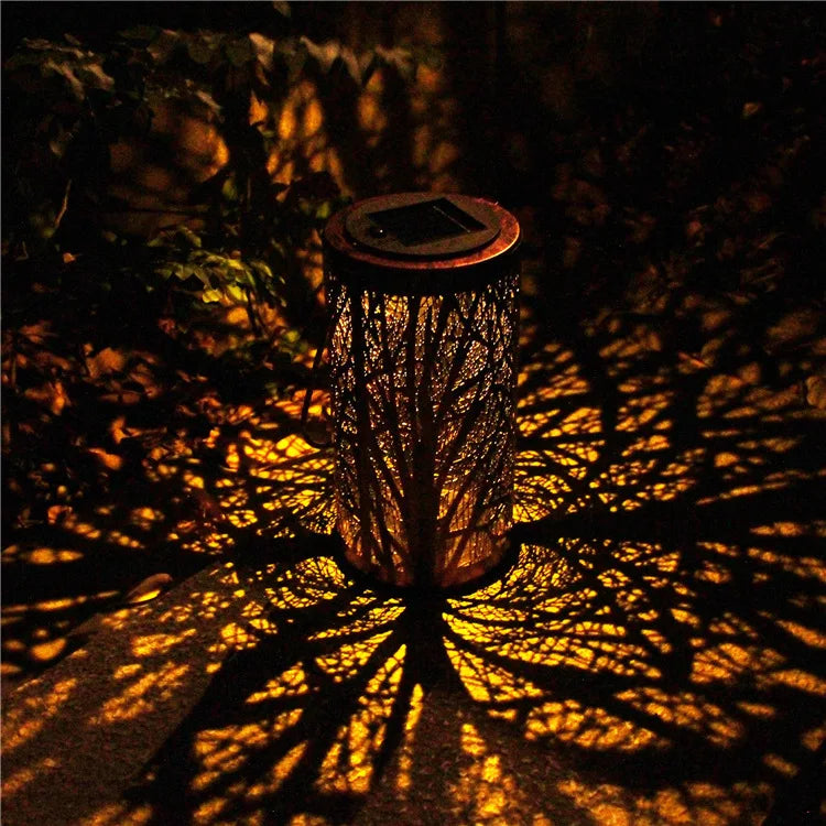 lanterne solaire rétro en fer pour jardin extérieur