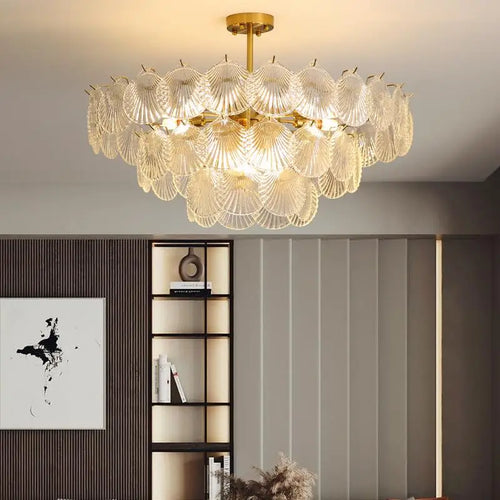 suspension en cristal design nordique luxueux éclairage d'ambiance - vue 7 sur 13