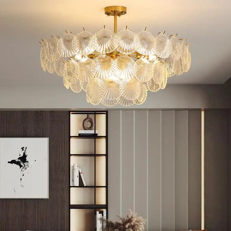 suspension en cristal design nordique luxueux éclairage d'ambiance - vue 6 sur 13