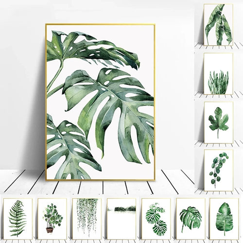 plante tropicale nordique art mural moderne décoration intérieure - vue 2 sur 7