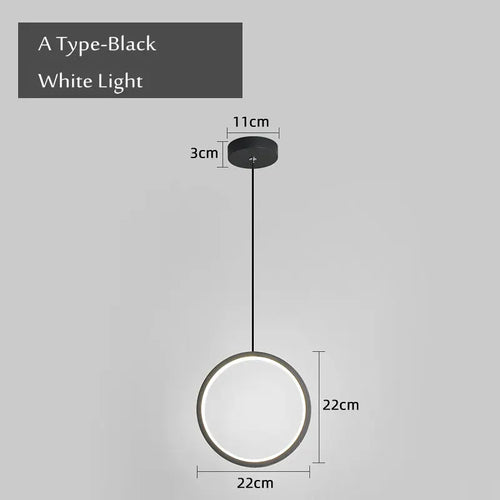 suspension ronde moderne pour éclairage latéral led - vue 13 sur 12