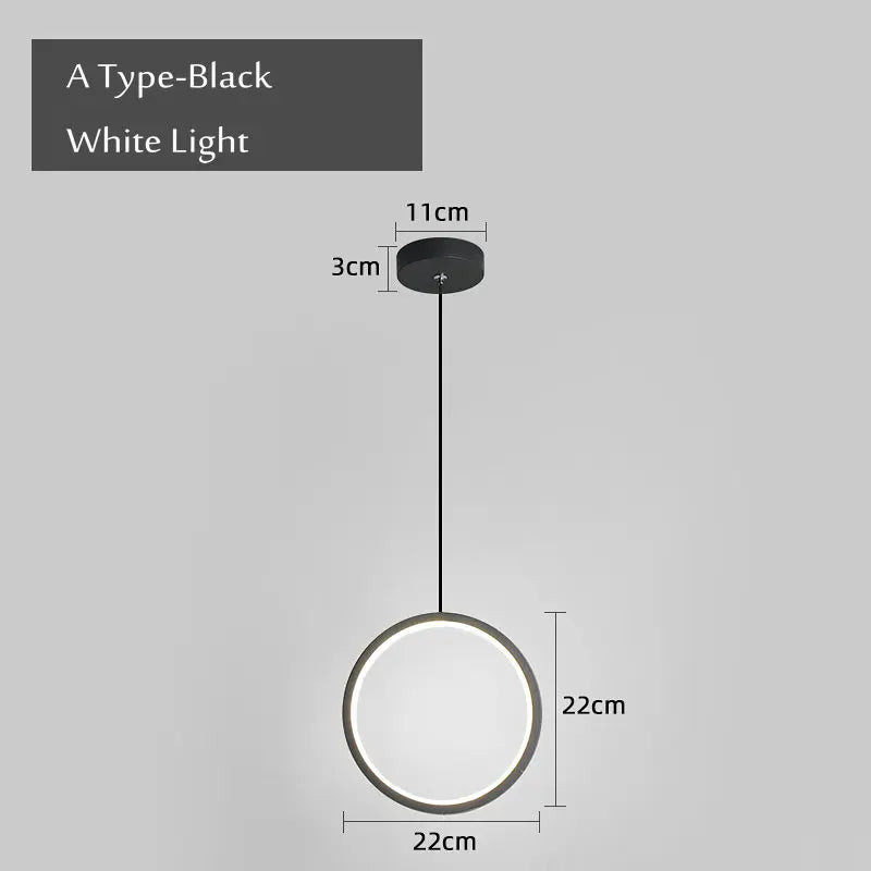 suspension ronde moderne pour éclairage latéral led - vue 12 sur 12