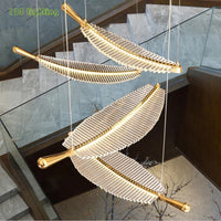 suspension moderne en forme de feuille pour décoration intérieure