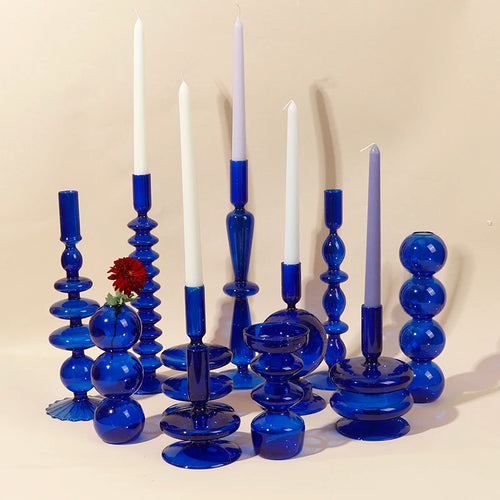 bougeoirs en verre pour décoration romantique et fêtes - vue 2 sur 14