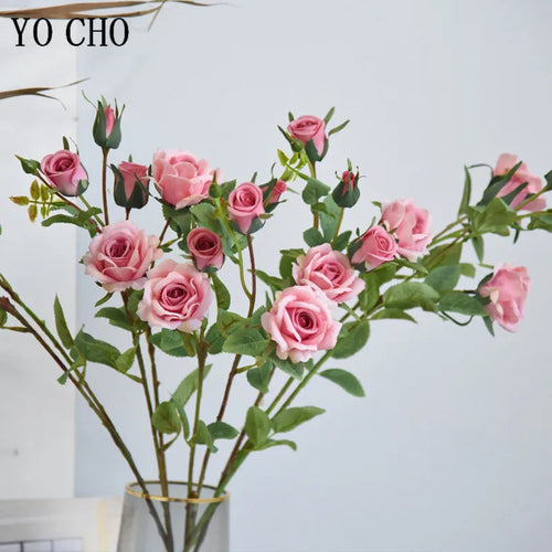 fleurs de roses artificielles en soie pour mariage et décoration - vue 4 sur 14