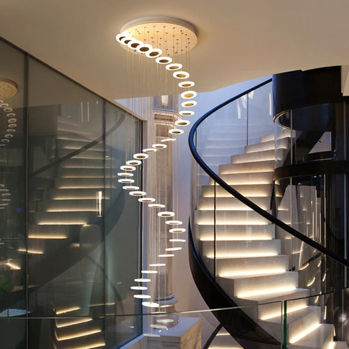 lustre en acrylique pour escalier et espace décoratif - vue 3 sur 9