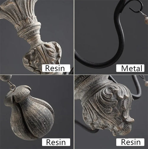 lustre vintage à bougie style européen rétro élégant pour intérieur moderne - vue 10 sur 12