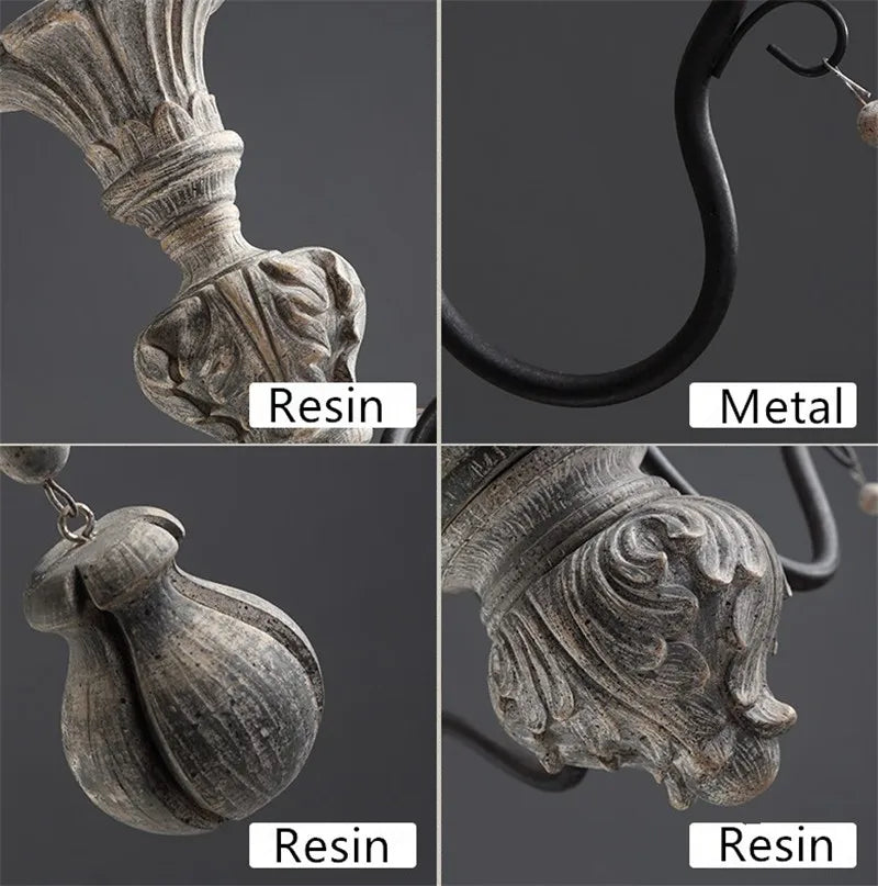 lustre vintage à bougie style européen rétro élégant pour intérieur moderne - vue 10 sur 12