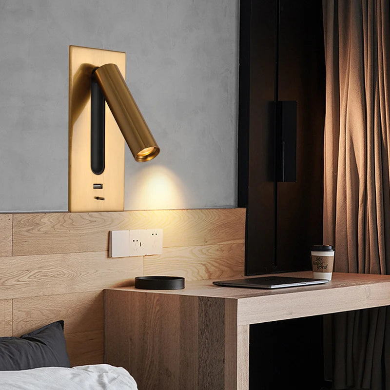 applique murale led multifonction avec chargeur usb intégré - vue 5 sur 14