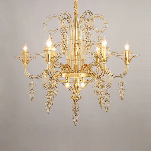 lustre design baroque noir et blanc pour éclairage intérieur - vue 6 sur 6