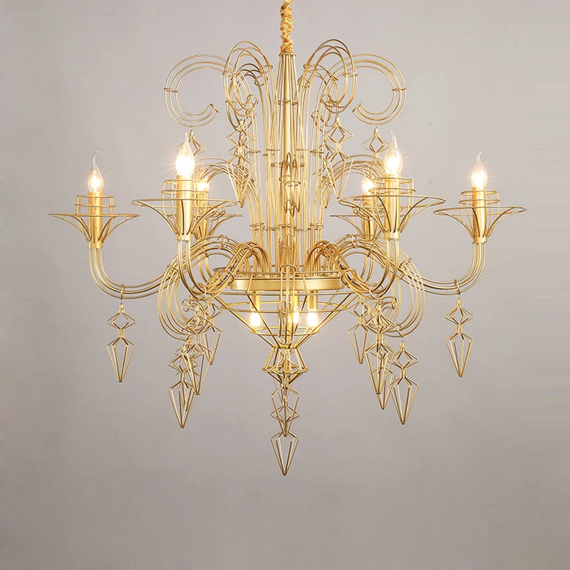lustre design baroque noir et blanc pour éclairage intérieur - vue 5 sur 6