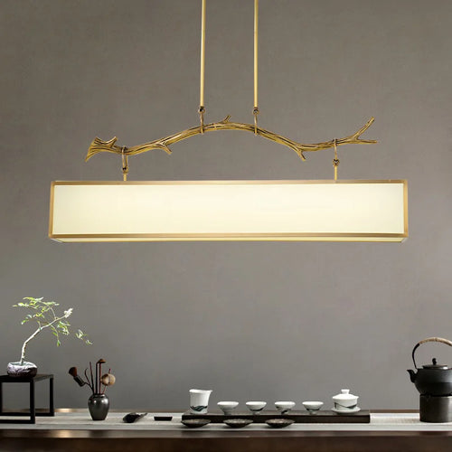 lustre moderne en cuivre design branche d'arbre décoratif intérieur - vue 6 sur 7