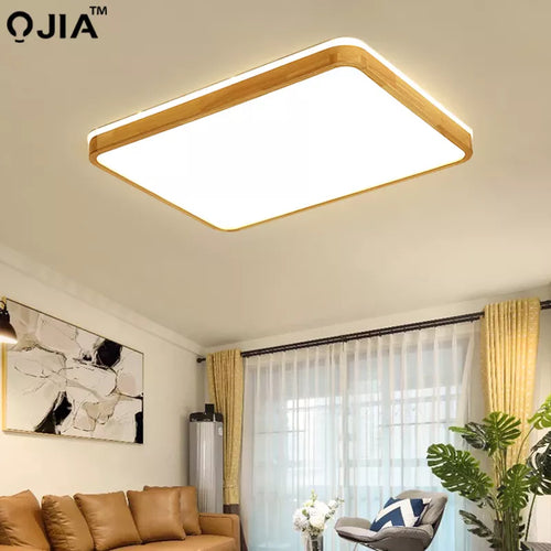 plafonnier led en bois véritable au design moderne idéal pour toutes pièces - vue 2 sur 15