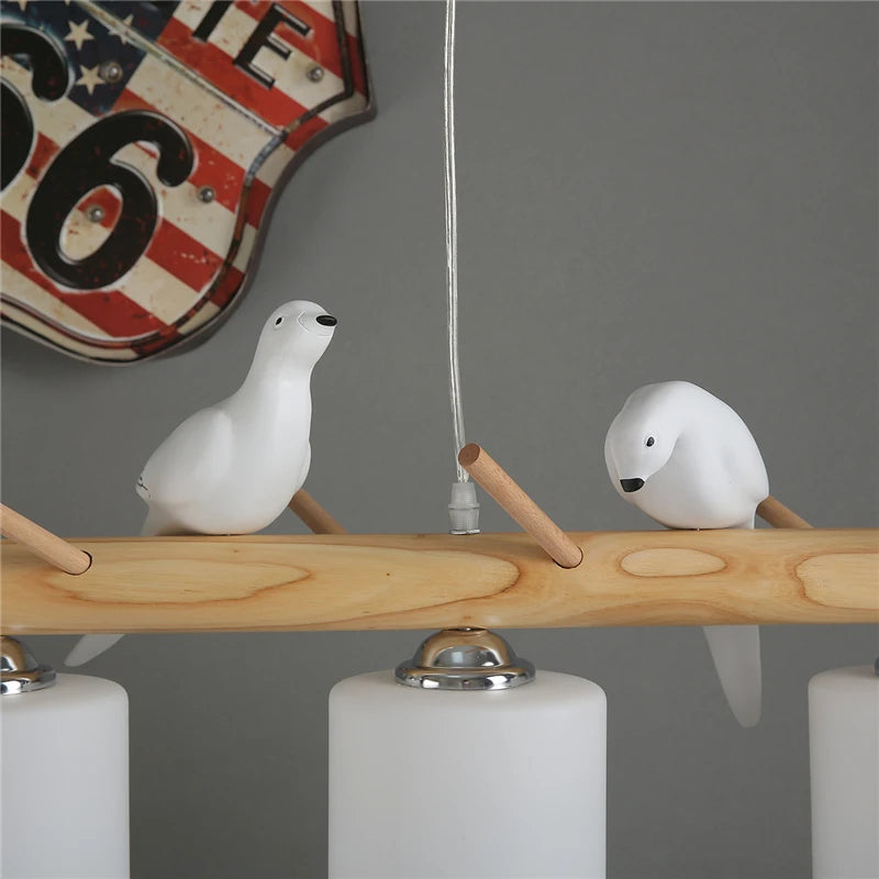 suspension créative nordique en bois pour ambiance moderne - vue 6 sur 9