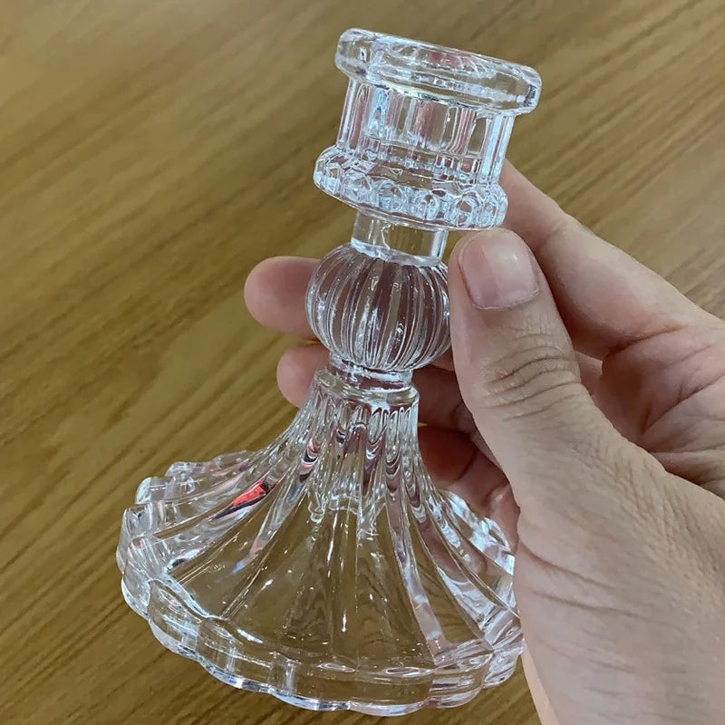 bougeoir en verre style européen pour décoration intérieure - vue 3 sur 8