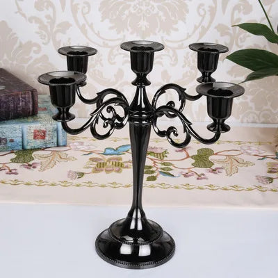 bougeoir rétro à cinq bras pour décoration intérieure romantique - vue 10 sur 10