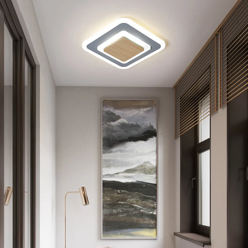 lustre led moderne en fer et bois pour intérieur minimaliste - vue 5 sur 14