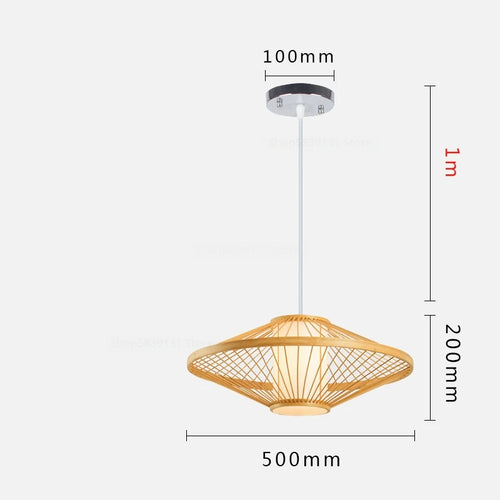 luminaire suspendu en bambou chinois pour restaurant hôtel - vue 28 sur 29