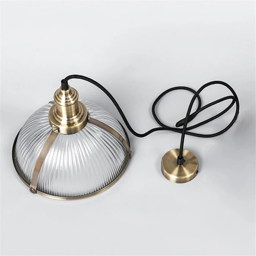 lampe suspendue vintage en verre transparent pour ambiance nostalgique - vue 4 sur 7