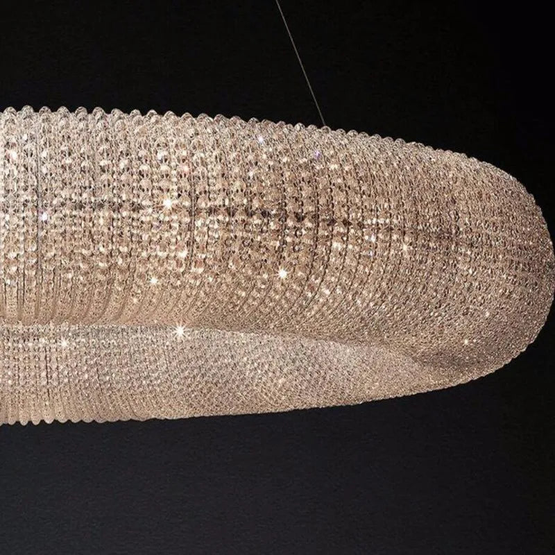 lustre en cristal led moderne en chrome doré pour intérieur élégant - vue 2 sur 5