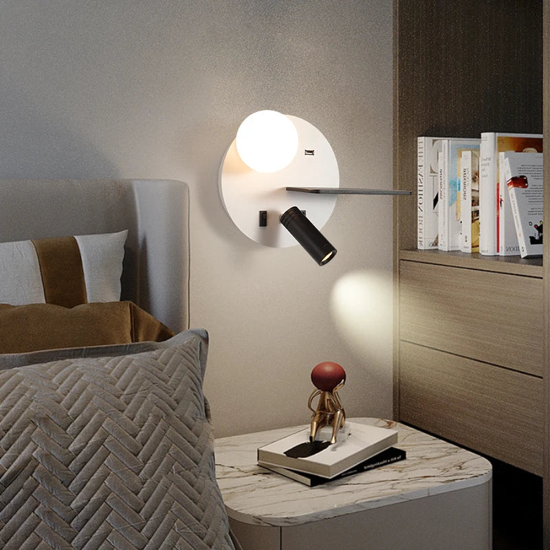applique murale modernes minimalistes avec usb angle réglable - vue 3 sur 10