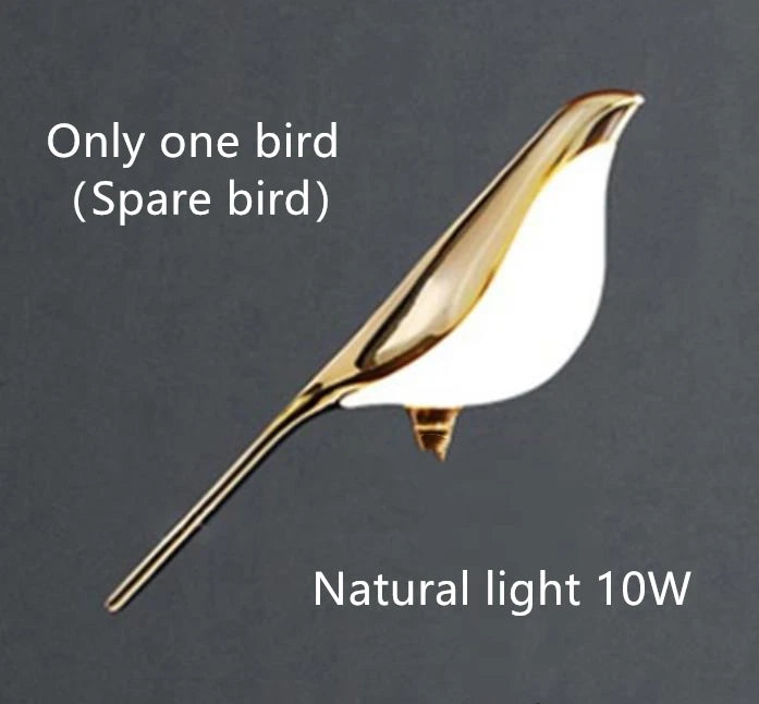 suspension LED oiseau fantaisie plaquée or design moderne ajustable - vue 7 sur 18